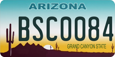 AZ license plate BSC0084