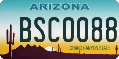 AZ license plate BSC0088