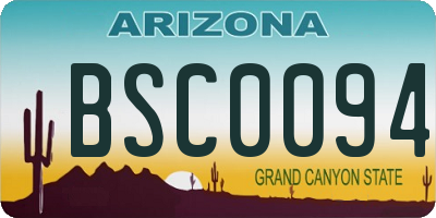 AZ license plate BSC0094