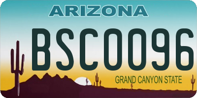 AZ license plate BSC0096