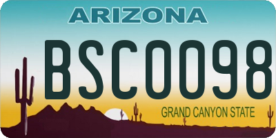 AZ license plate BSC0098