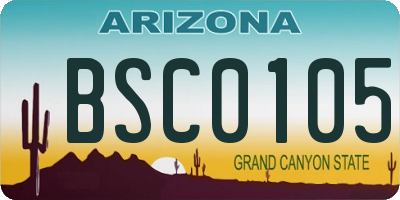 AZ license plate BSC0105