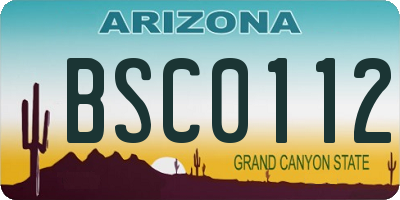 AZ license plate BSC0112