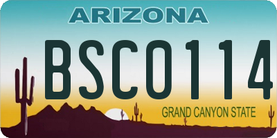 AZ license plate BSC0114