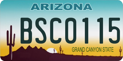 AZ license plate BSC0115