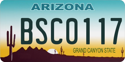 AZ license plate BSC0117