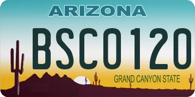 AZ license plate BSC0120