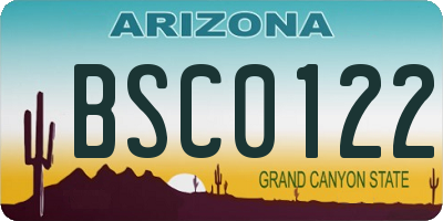 AZ license plate BSC0122
