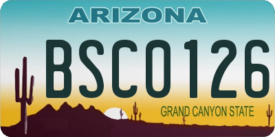 AZ license plate BSC0126