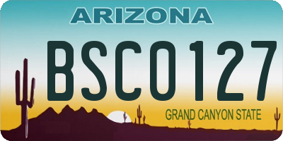 AZ license plate BSC0127