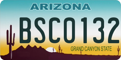 AZ license plate BSC0132
