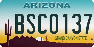 AZ license plate BSC0137