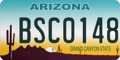 AZ license plate BSC0148