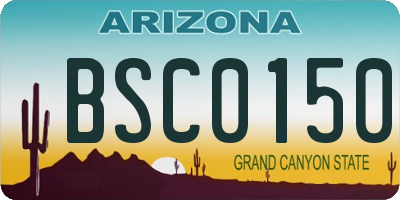 AZ license plate BSC0150