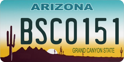 AZ license plate BSC0151