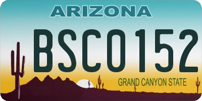 AZ license plate BSC0152