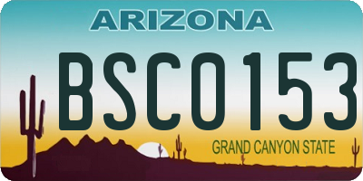 AZ license plate BSC0153