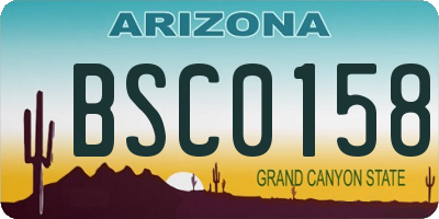 AZ license plate BSC0158