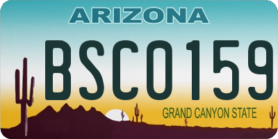 AZ license plate BSC0159