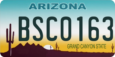 AZ license plate BSC0163