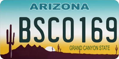 AZ license plate BSC0169