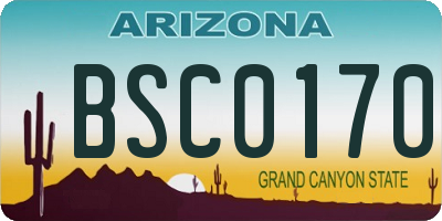 AZ license plate BSC0170