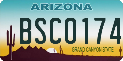 AZ license plate BSC0174