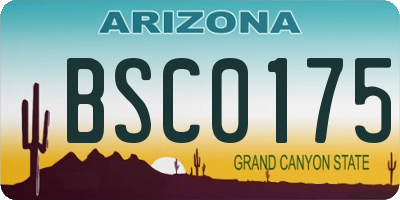 AZ license plate BSC0175