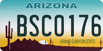 AZ license plate BSC0176