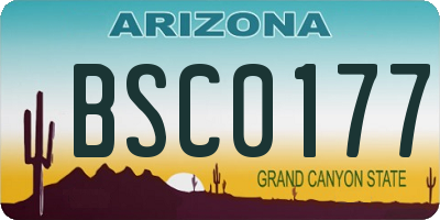 AZ license plate BSC0177