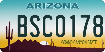 AZ license plate BSC0178