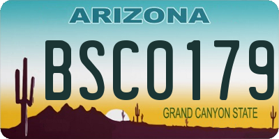 AZ license plate BSC0179