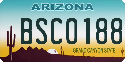 AZ license plate BSC0188