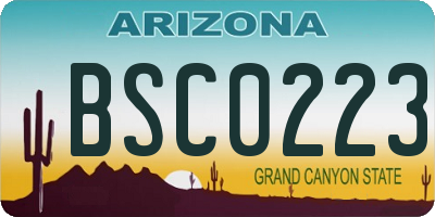 AZ license plate BSC0223