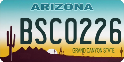 AZ license plate BSC0226