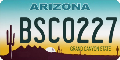 AZ license plate BSC0227