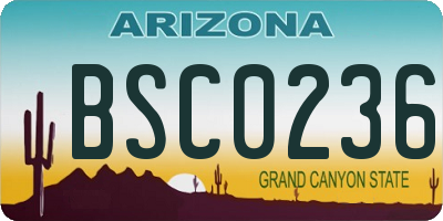 AZ license plate BSC0236