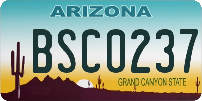 AZ license plate BSC0237