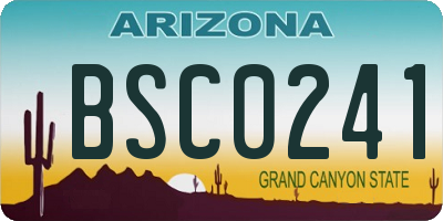 AZ license plate BSC0241