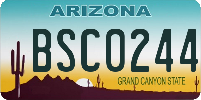 AZ license plate BSC0244