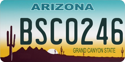 AZ license plate BSC0246