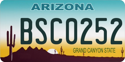 AZ license plate BSC0252