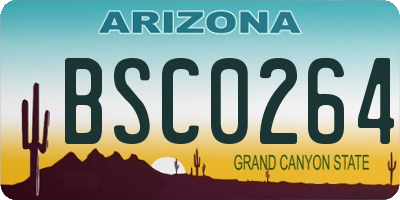 AZ license plate BSC0264