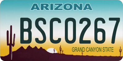 AZ license plate BSC0267