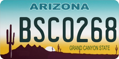 AZ license plate BSC0268