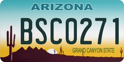 AZ license plate BSC0271