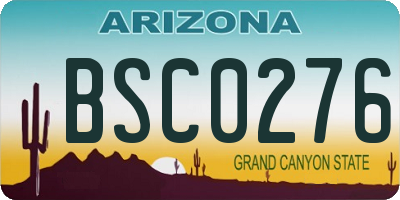 AZ license plate BSC0276