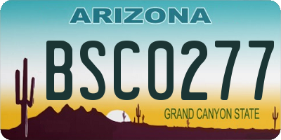 AZ license plate BSC0277