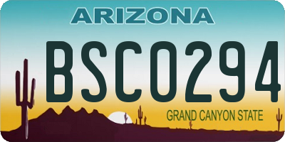 AZ license plate BSC0294