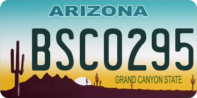 AZ license plate BSC0295